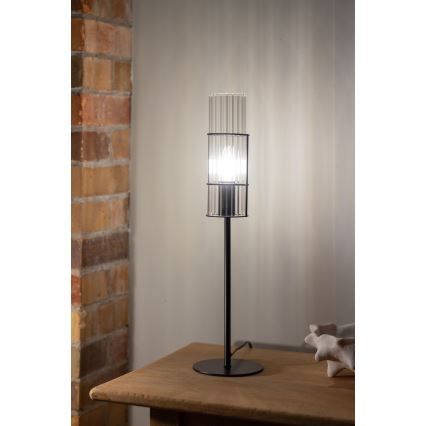 Markslöjd 108555 - Stolná lampa TUBO 1xE14/40W/230V 50 cm čierna/číra