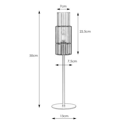 Markslöjd 108555 - Stolná lampa TUBO 1xE14/40W/230V 50 cm čierna/číra