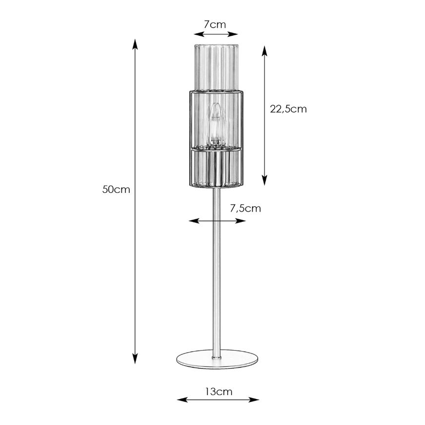 Markslöjd 108555 - Stolná lampa TUBO 1xE14/40W/230V 50 cm čierna/číra