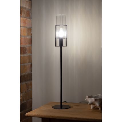 Markslöjd 108556 - Stolná lampa TUBO 1xE14/40W/230V 65 cm čierna/číra