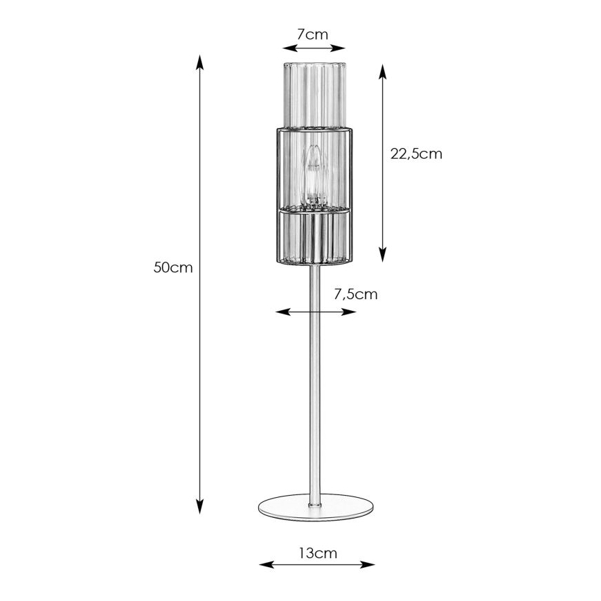 Markslöjd 108557 - Stolná lampa TUBO 1xE14/40W/230V 50 cm lesklý chróm/číra