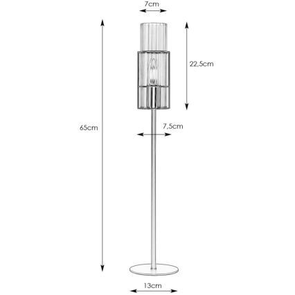 Markslöjd 108558 - Stolná lampa TUBO 1xE14/40W/230V 65 cm lesklý chróm/číra