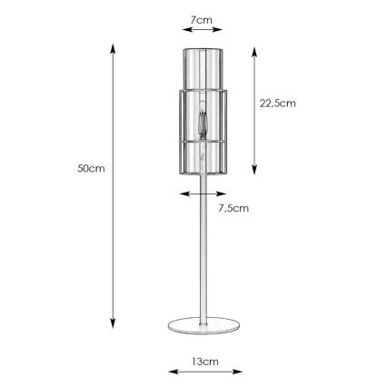 Markslöjd 108559 - Stolná lampa TUBO 1xE14/40W/230V 50 cm čierna