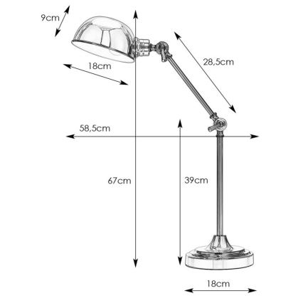 Markslöjd 108584 - Stolná lampa PORTLAND 1xE27/40W/230V čierna