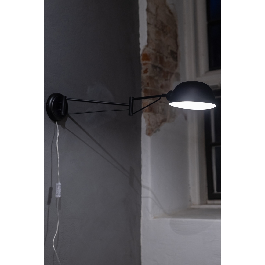 Markslöjd 108587 - Nástenná lampa PORTLAND 1xE27/40W/230V čierna