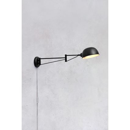 Markslöjd 108587 - Nástenná lampa PORTLAND 1xE27/40W/230V čierna