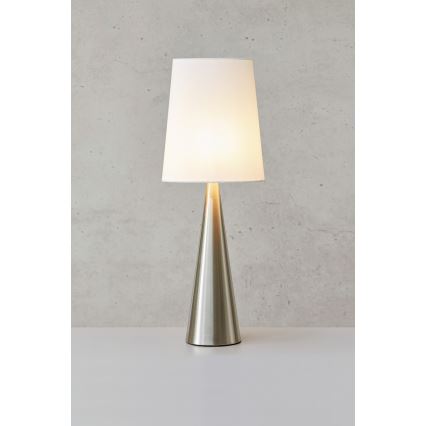 Markslöjd 108624 - Stolná lampa CONUS 1xE14/40W/230V biela/matný chróm