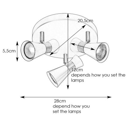 Markslöjd 108628 - Bodové svietidlo FOLIE 3xGU10/7W/230V biela/matný chróm