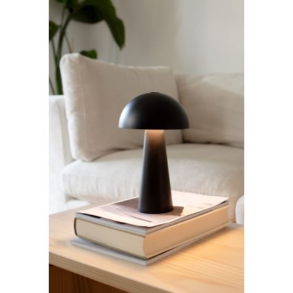 Markslöjd 108655 - LED stmievateľná nabíjateľná stolná lampa FUNGI LED/1,5W/5V 2000 mAh IP44 čierna