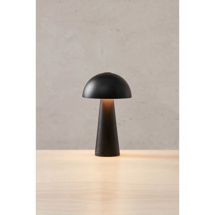 Markslöjd 108655 - LED stmievateľná nabíjateľná stolná lampa FUNGI LED/1,5W/5V 2000 mAh IP44 čierna