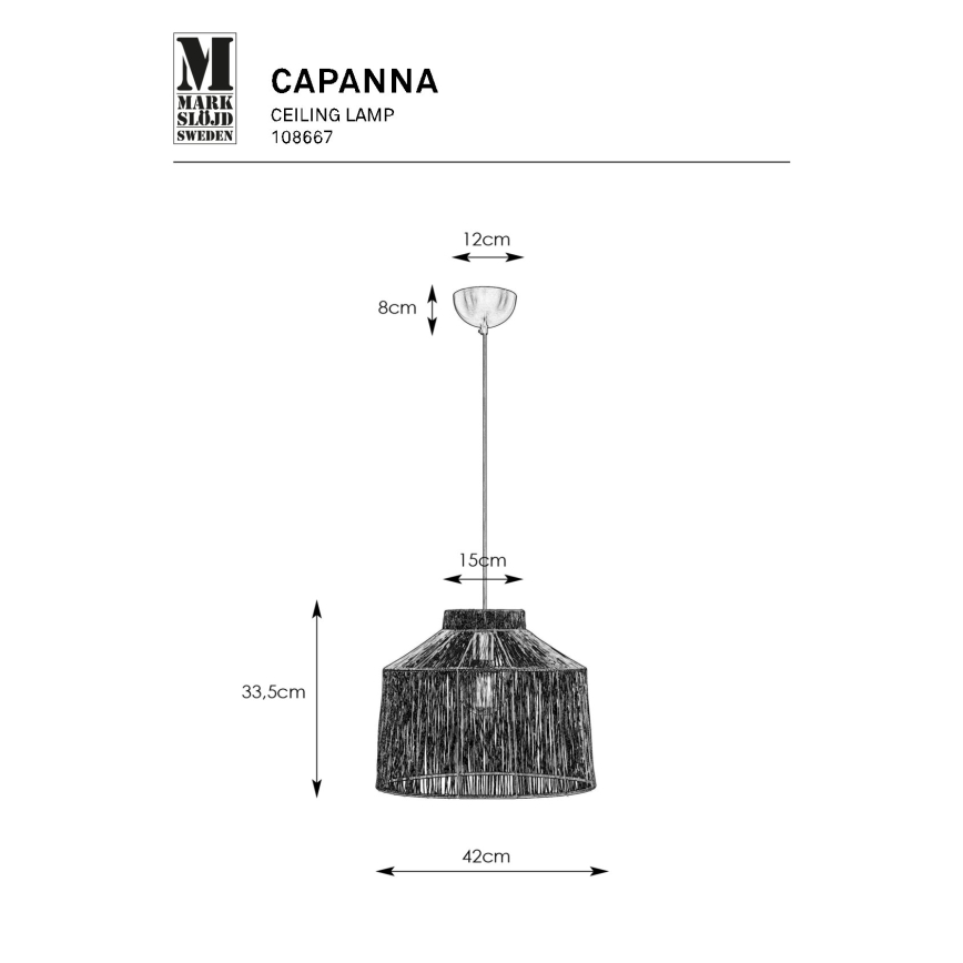 Markslöjd 108667 - Luster na lanku CAPANNA 1xE27/40W/230V mosadz