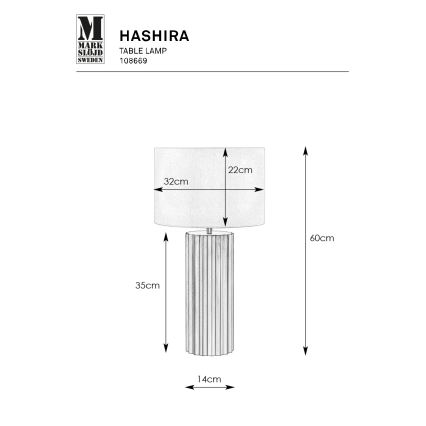 Markslöjd 108669 - Stolná lampa HASHIRA 1xE27/40W/230V biela/mosadz