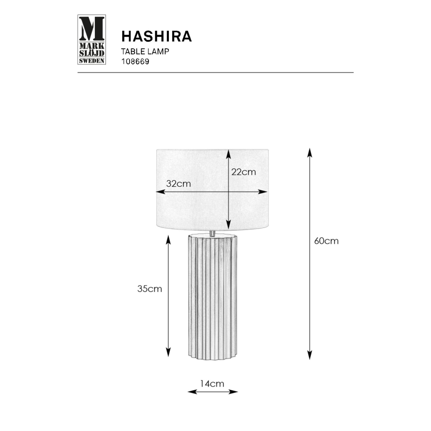 Markslöjd 108669 - Stolná lampa HASHIRA 1xE27/40W/230V biela/mosadz