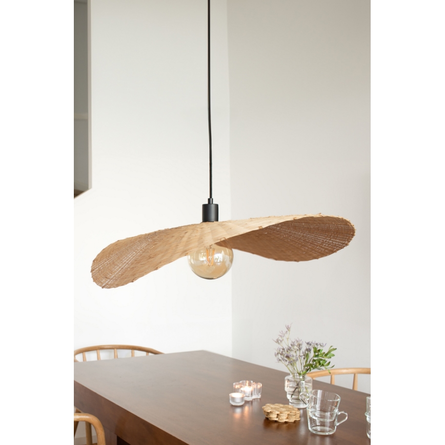 Markslöjd 108677 - Luster na lanku RAYO 1xE27/40W/230V béžová/bambus