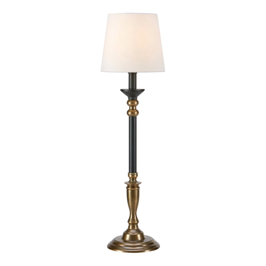 Markslöjd 108679 - Stolná lampa GENT 1xE27/40W/230V mosadz/čierna/biela