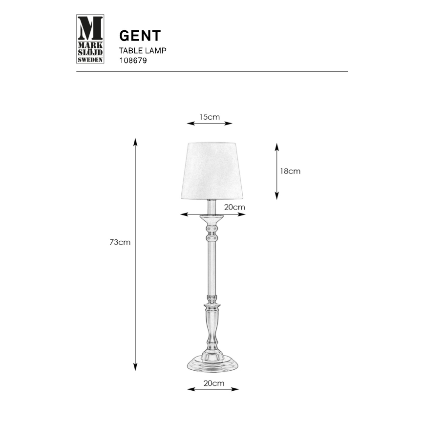 Markslöjd 108679 - Stolná lampa GENT 1xE27/40W/230V mosadz/čierna/biela