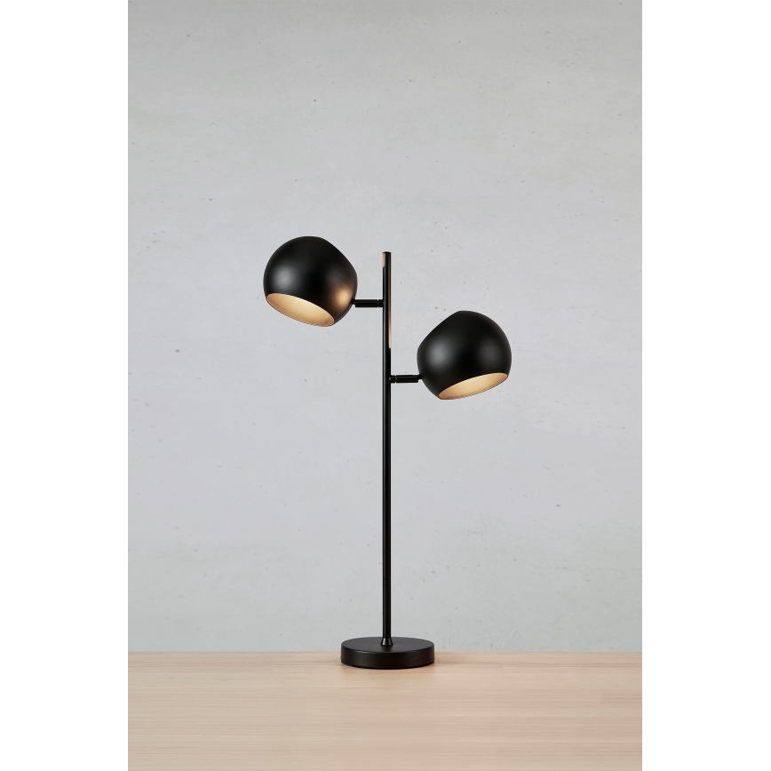 Markslöjd 108691 - Stolná lampa EDGAR 2xE14/40W/230V čierna
