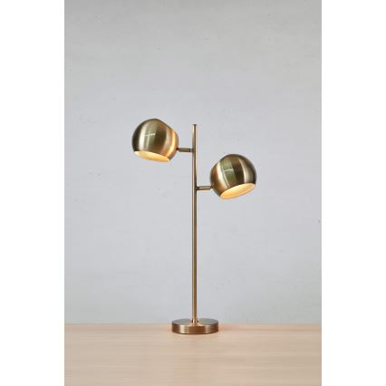 Markslöjd 108692 - Stolná lampa EDGAR 2xE14/40W/230V zlatá