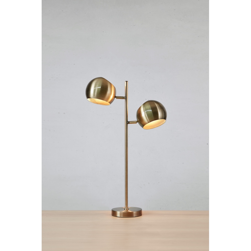 Markslöjd 108692 - Stolná lampa EDGAR 2xE14/40W/230V zlatá