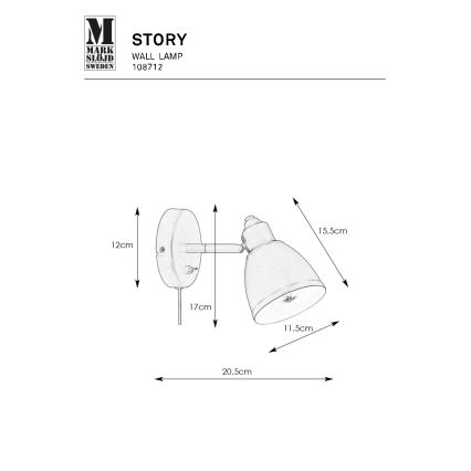 Markslöjd 108712 - Nástenná lampa STORY 1xE14/40W/230V čierna