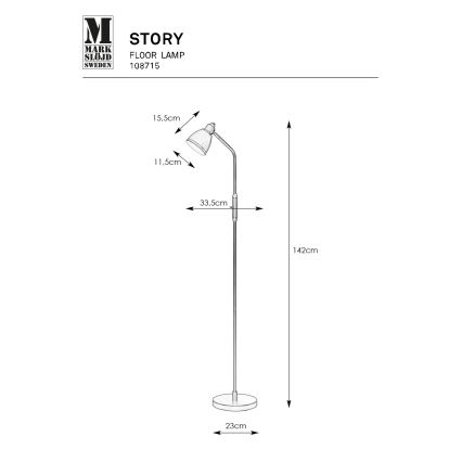 Markslöjd 108715 - Stojacia lampa STORY 1xE14/40W/230V mosadz