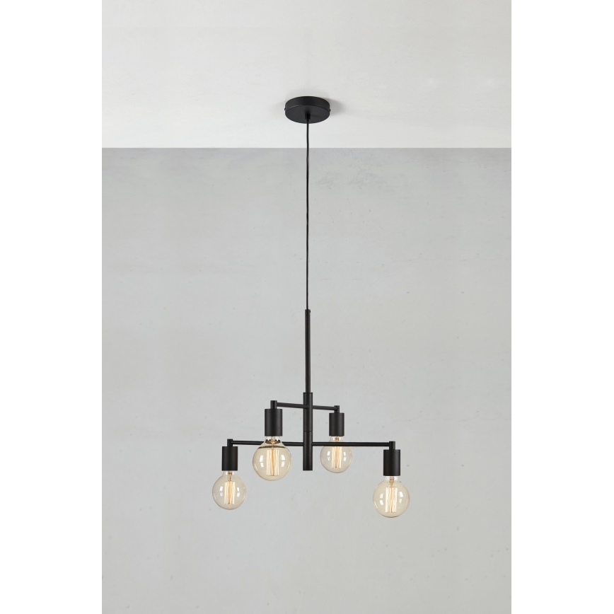 Markslöjd 108716 - Luster na lanku CIELO 4xE27/40W/230V čierna