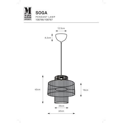 Markslöjd 108767 - Luster na lanku SOGA 1xE27/40W/230V zlatá