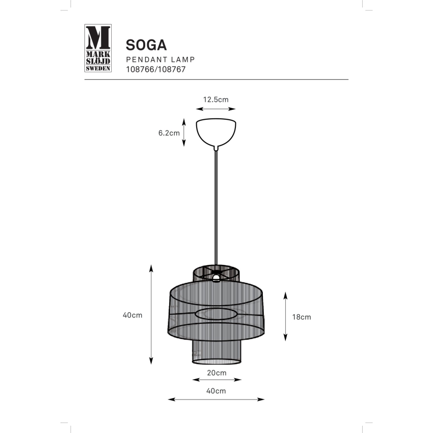 Markslöjd 108767 - Luster na lanku SOGA 1xE27/40W/230V zlatá