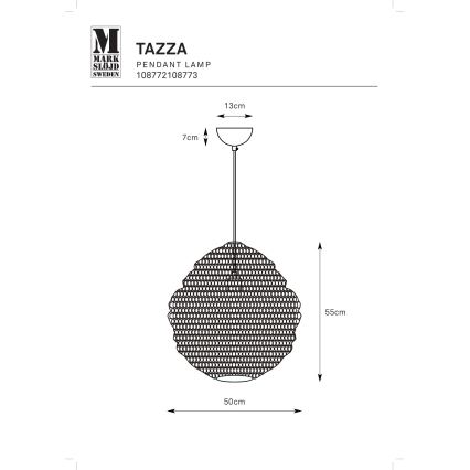 Markslöjd 108773 - Luster na lanku TAZZA 1xE27/40W/230V zlatá