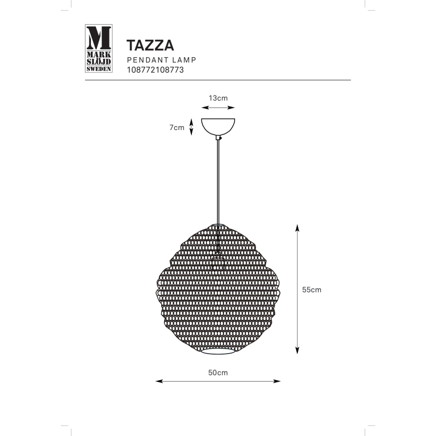 Markslöjd 108773 - Luster na lanku TAZZA 1xE27/40W/230V zlatá