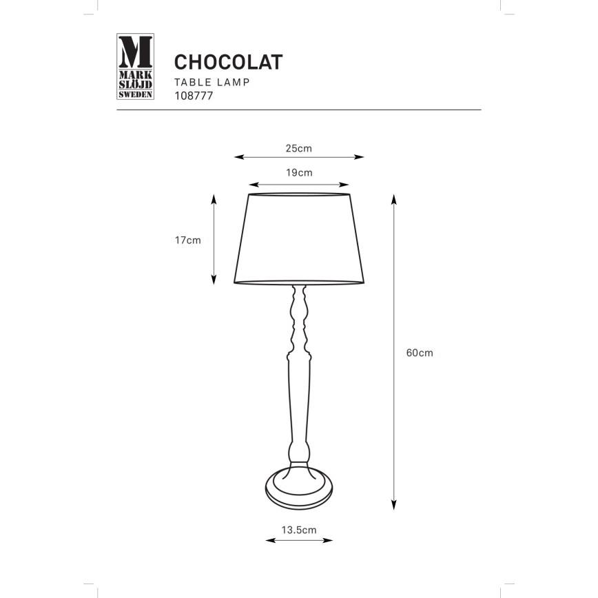 Markslöjd 108777 - Stojacia lampa CHOCOLAT 1xE27/40W/230V hnedá/béžová