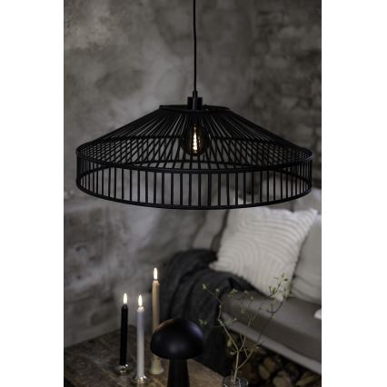 Markslöjd 108782 - Luster na lanku TAPA 1xE27/40W/230V čierna/bambus