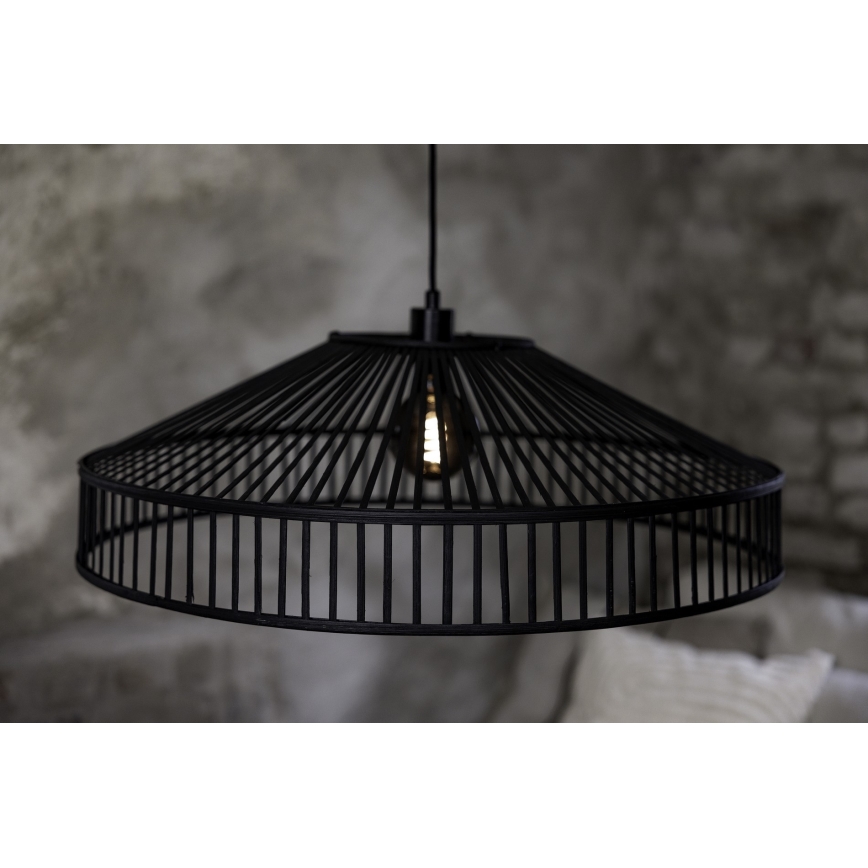Markslöjd 108782 - Luster na lanku TAPA 1xE27/40W/230V čierna/bambus