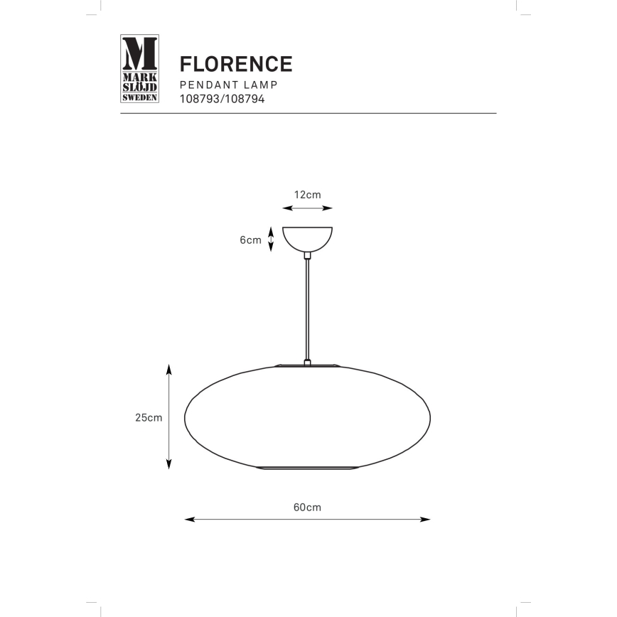 Markslöjd 108793 - Luster na lanku FORENCE 1xE27/40W/230V pr. 60 cm čierna