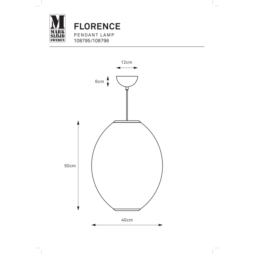 Markslöjd 108796 - Luster na lanku FLORENCE 1xE27/40W/230V biela