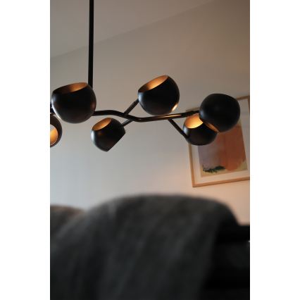 Markslöjd 108852 - Luster na tyči EDGAR 8xE14/40W/230V čierna