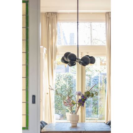 Markslöjd 108852 - Luster na tyči EDGAR 8xE14/40W/230V čierna