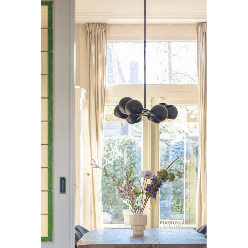Markslöjd 108852 - Luster na tyči EDGAR 8xE14/40W/230V čierna