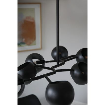 Markslöjd 108852 - Luster na tyči EDGAR 8xE14/40W/230V čierna