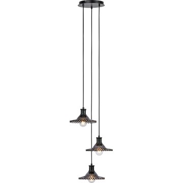 Markslöjd 108853 - Luster na lanku NOVIA 3xE27/40W/230V čierna/dymová
