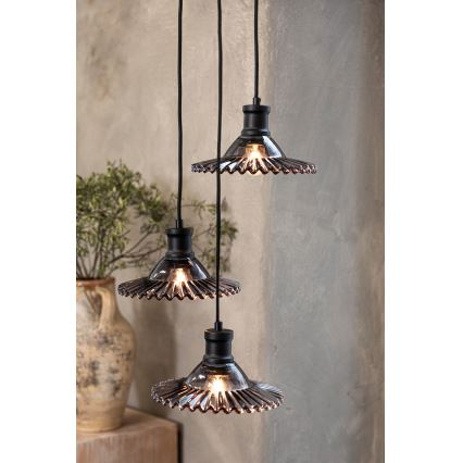 Markslöjd 108853 - Luster na lanku NOVIA 3xE27/40W/230V čierna/dymová