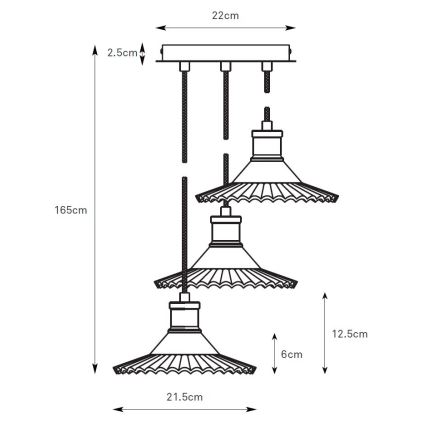 Markslöjd 108853 - Luster na lanku NOVIA 3xE27/40W/230V čierna/dymová