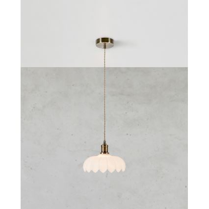 Markslöjd 108857 - Luster na lanku KURAGE 1xE27/40W/230V mosadz/biela