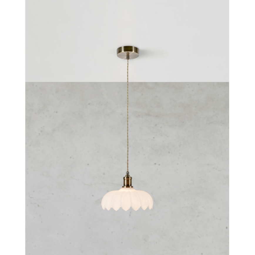 Markslöjd 108857 - Luster na lanku KURAGE 1xE27/40W/230V mosadz/biela