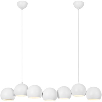 Markslöjd 108859 - Luster na lanku CUPOLO 7xE14/40W/230V biela