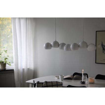 Markslöjd 108859 - Luster na lanku CUPOLO 7xE14/40W/230V biela