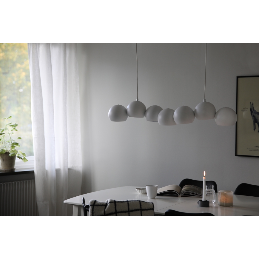 Markslöjd 108859 - Luster na lanku CUPOLO 7xE14/40W/230V biela