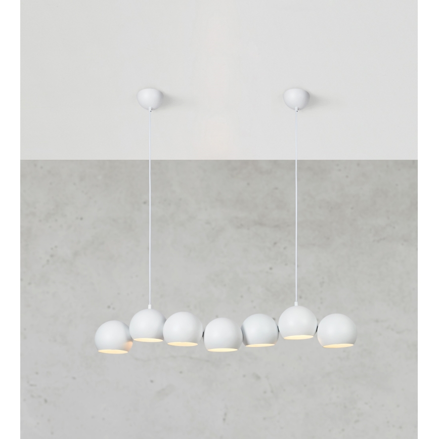 Markslöjd 108859 - Luster na lanku CUPOLO 7xE14/40W/230V biela