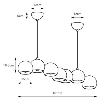 Markslöjd 108859 - Luster na lanku CUPOLO 7xE14/40W/230V biela