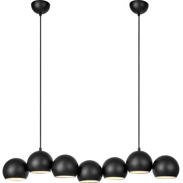 Markslöjd 108860 - Luster na lanku CUPOLO 7xE14/40W/230V čierna